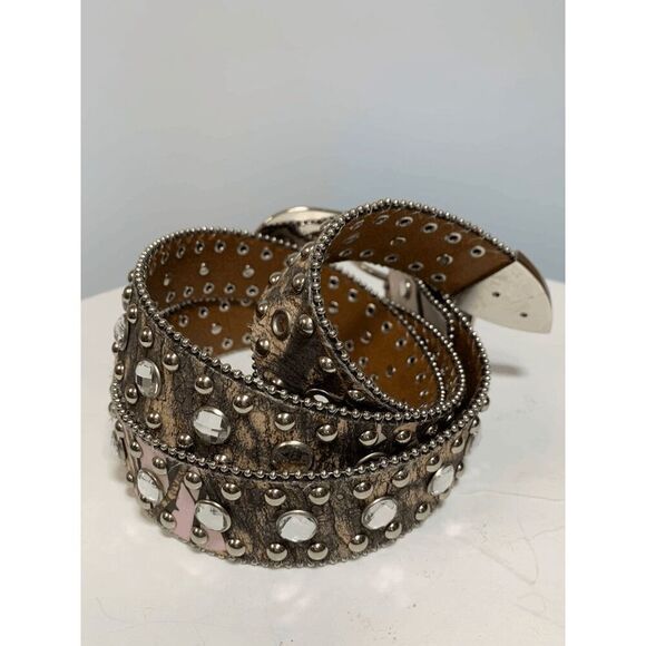 Blazin Roxx Green and Pink Camo Jeweled Western Belt - Picture 5 of 5